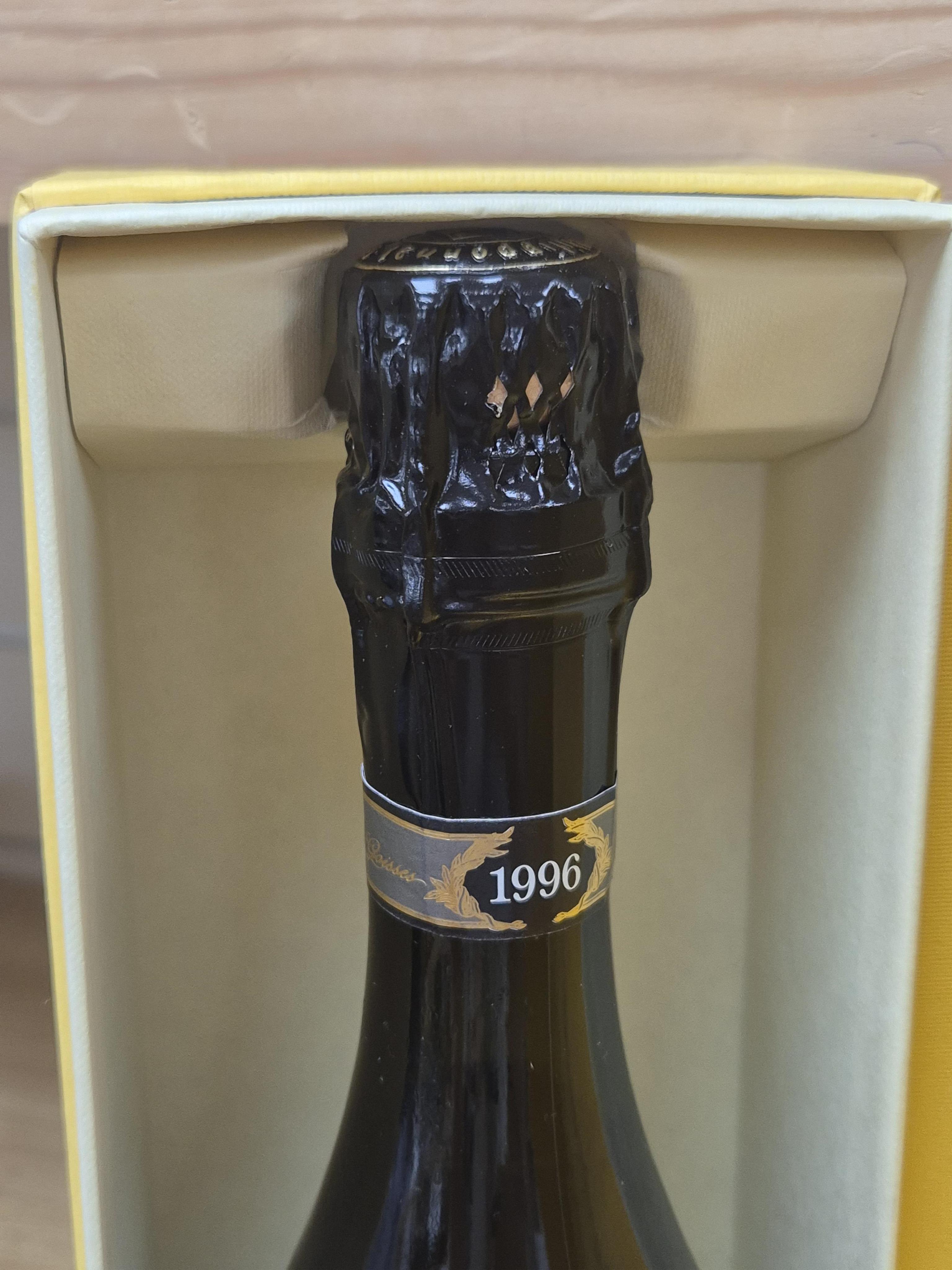 A bottle of Clos des Goisses Champagne, 1996, cased